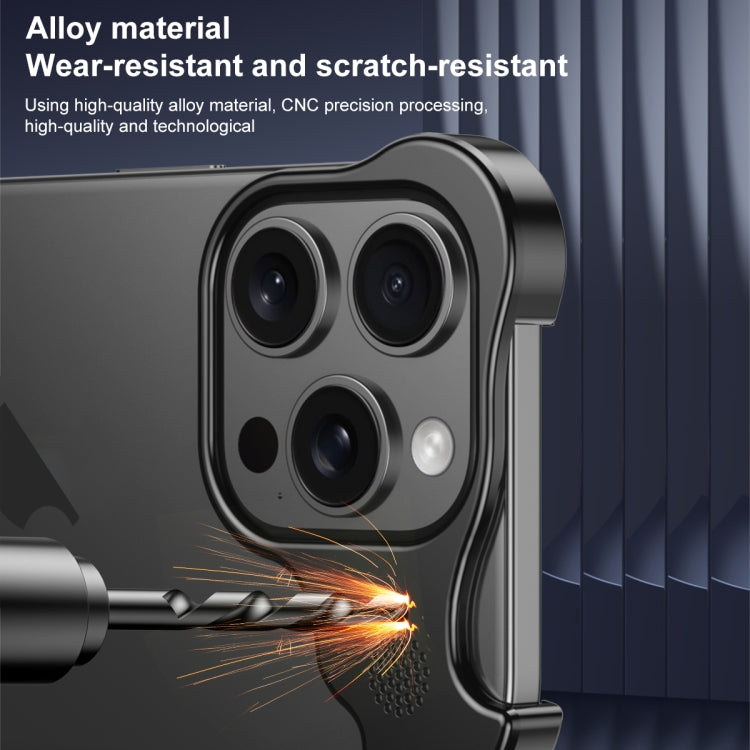 For iPhone 14 Pro Max Aromatherapy Alloy Frameless Phone Case(Silver) - free shipping - PMC Jewellery - Order now!