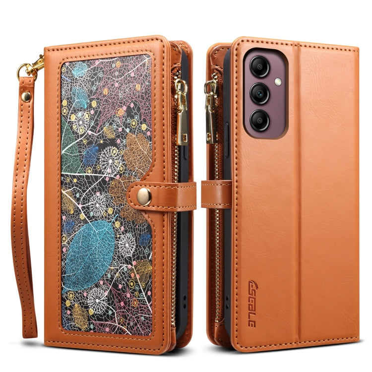 For Samsung Galaxy S25+ 5G ESEBLE Star Series Lanyard Zipper Wallet RFID Leather Case(Brown) - free shipping - PMC Jewellery - Order now!