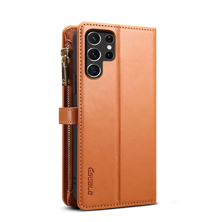 For Samsung Galaxy S25 Ultra 5G ESEBLE Star Series Lanyard Zipper Wallet RFID Leather Case(Brown) - free shipping - PMC Jewellery - Order now!