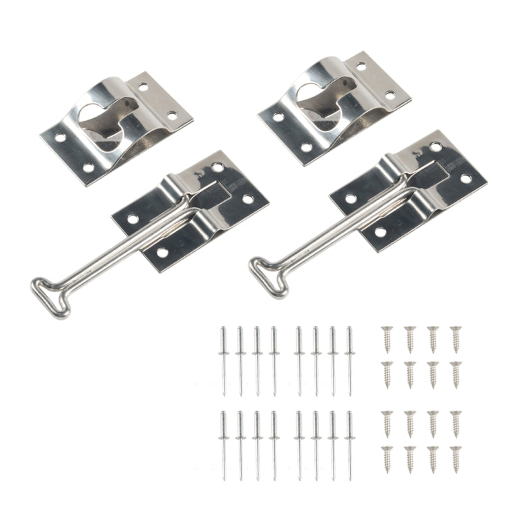 2pcs / Set Vans / RVs / Trucks 4 inch Stainless Steel Door Hook with Screws(Silver) - Booster Cable & Clip by PMC TechLife | Online Shopping South Africa | PMC TechLife | Buy Now Pay Later Mobicred