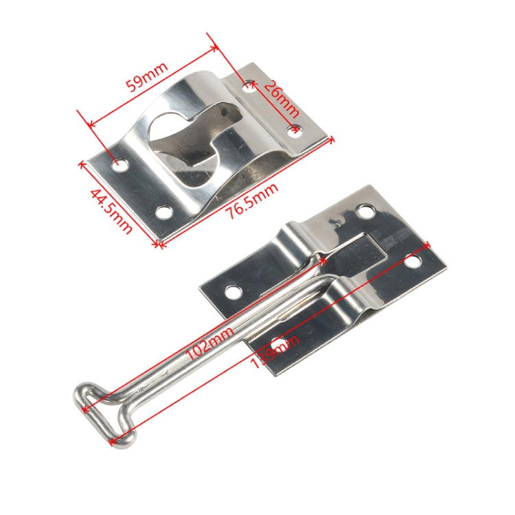 2pcs / Set Vans / RVs / Trucks 4 inch Stainless Steel Door Hook with Screws(Silver) - Booster Cable & Clip by PMC TechLife | Online Shopping South Africa | PMC TechLife | Buy Now Pay Later Mobicred
