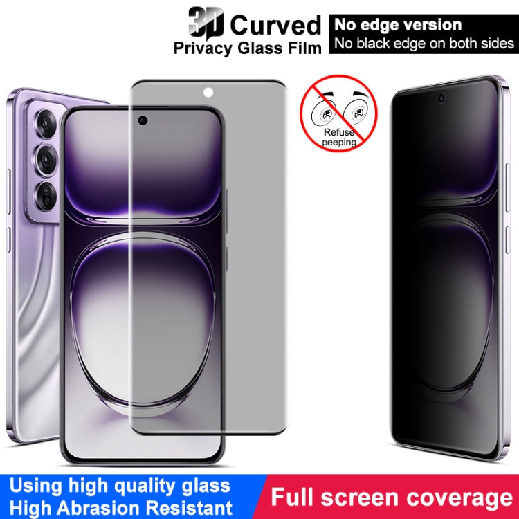 For OPPO Reno12 Pro Global imak No Edge Version 3D Curved Privacy Full Screen Tempered Glass Film - OPPO Tempered Glass by imak | Online Shopping South Africa | PMC Jewellery | Buy Now Pay Later Mobicred