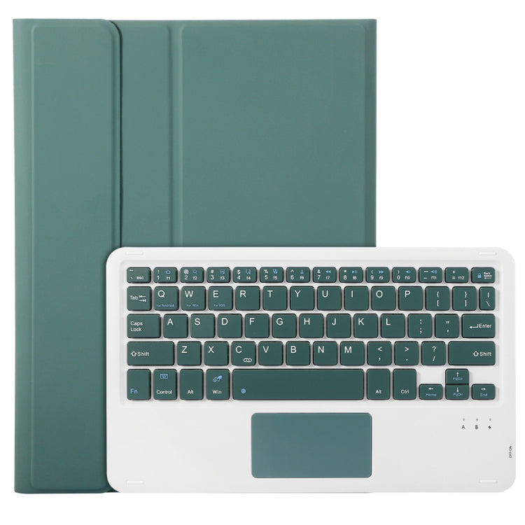 For iPad Air 11 2025 / 2024 / Air 5 10.9 / Air 4 A098B-A Detachable Ultra-Thin Bluetooth Touch Keyboard Leather Tablet Case with Pen Slot(Dark Green) - For iPad Air by PMC Jewellery | Online Shopping South Africa | PMC Jewellery | Buy Now Pay Later Mobicred