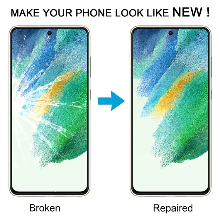 For Samsung Galaxy S21 FE SM-G990B 10pcs Front Screen Outer Glass Lens with OCA Optically Clear Adhesive - free shipping - PMc TechLife - Order now!