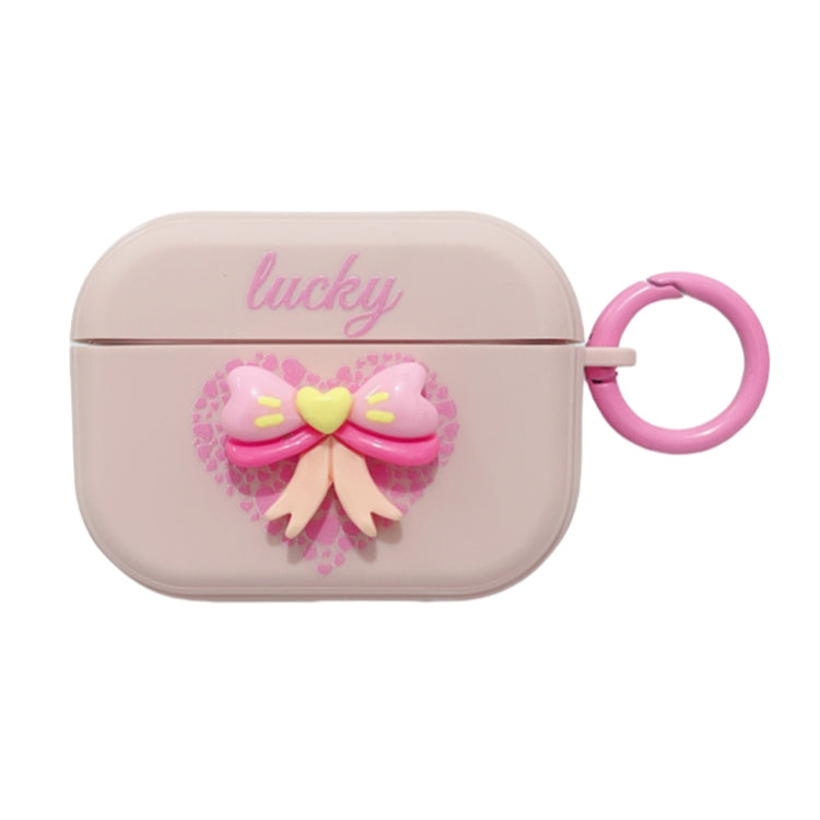 For AirPods Pro 2 3D Love Bowknot Bluetooth Earphone Protective Case(Pink) - For AirPods Pro 2 by PMC Jewellery | Online Shopping South Africa | PMC Jewellery | Buy Now Pay Later Mobicred