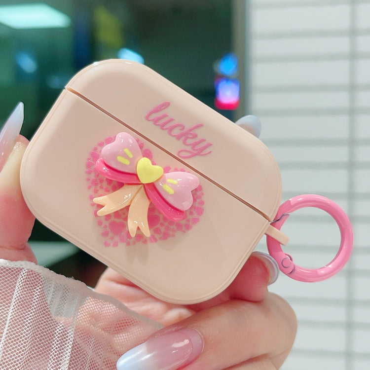 For AirPods Pro 2 3D Love Bowknot Bluetooth Earphone Protective Case(Pink) - For AirPods Pro 2 by PMC Jewellery | Online Shopping South Africa | PMC Jewellery | Buy Now Pay Later Mobicred