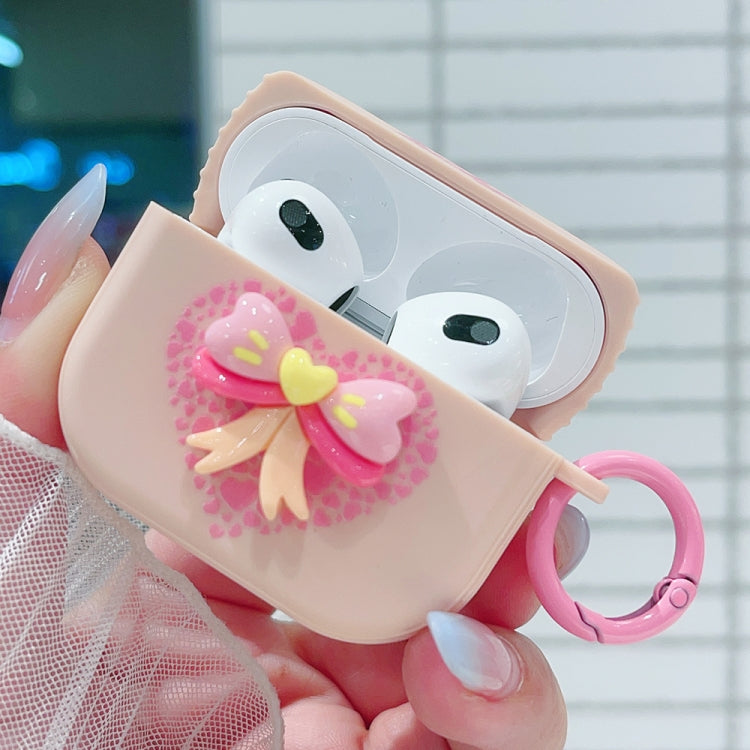 For AirPods 3 3D Love Bowknot Bluetooth Earphone Protective Case(Pink) - For AirPods 3 by PMC Jewellery | Online Shopping South Africa | PMC Jewellery | Buy Now Pay Later Mobicred
