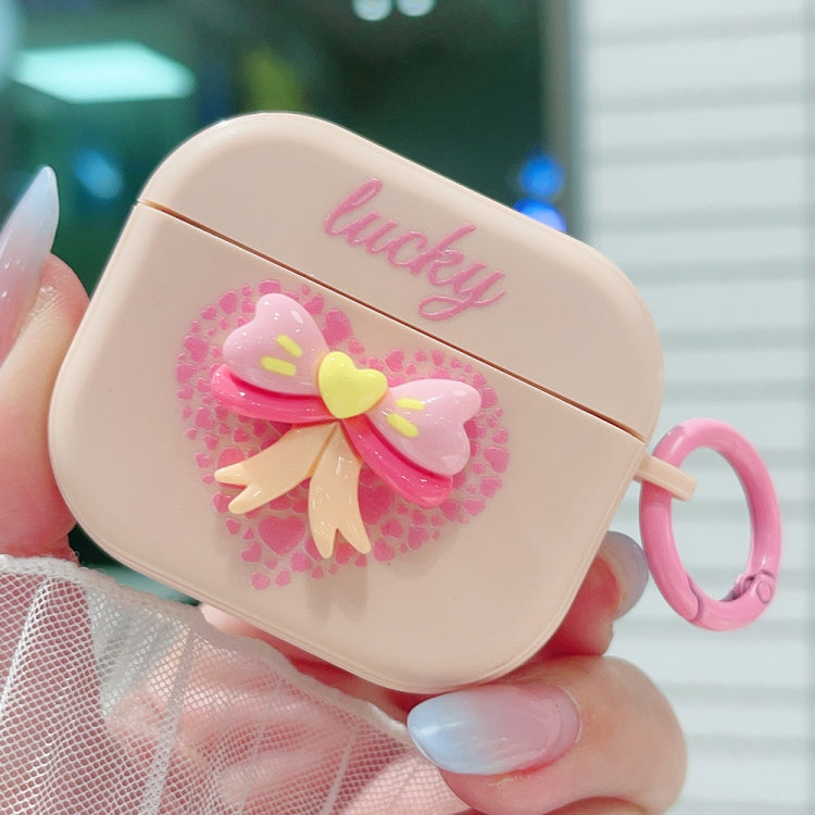 For AirPods 3 3D Love Bowknot Bluetooth Earphone Protective Case(Pink) - For AirPods 3 by PMC Jewellery | Online Shopping South Africa | PMC Jewellery | Buy Now Pay Later Mobicred