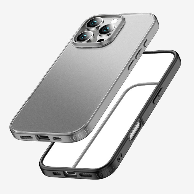 For iPhone 16 Pro Max Armor Clear TPU Hard PC Phone Case(Matte Black) - iPhone 16 Pro Max Cases by PMC TechLife | Online Shopping South Africa | PMC TechLife | Buy Now Pay Later Mobicred