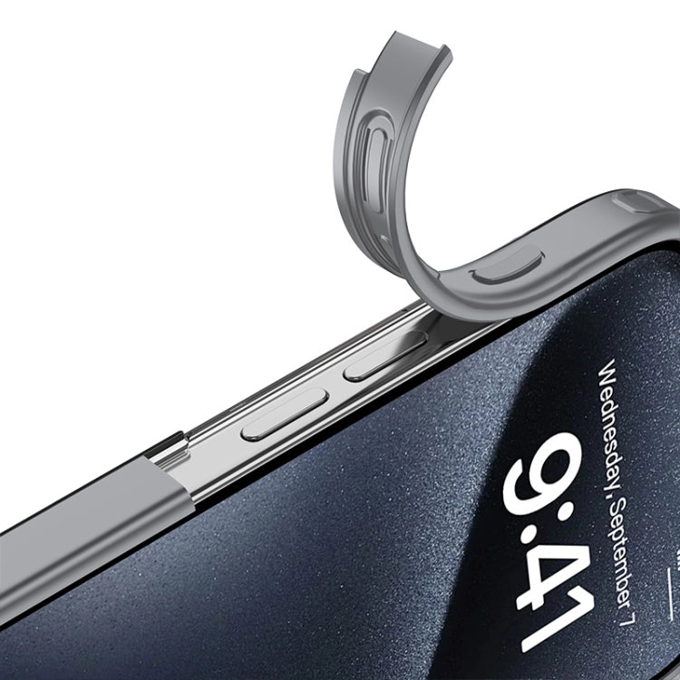 For iPhone 16 Armor Clear TPU Hard PC Phone Case(Matte Black) - iPhone 16 Cases by PMC TechLife | Online Shopping South Africa | PMC TechLife | Buy Now Pay Later Mobicred