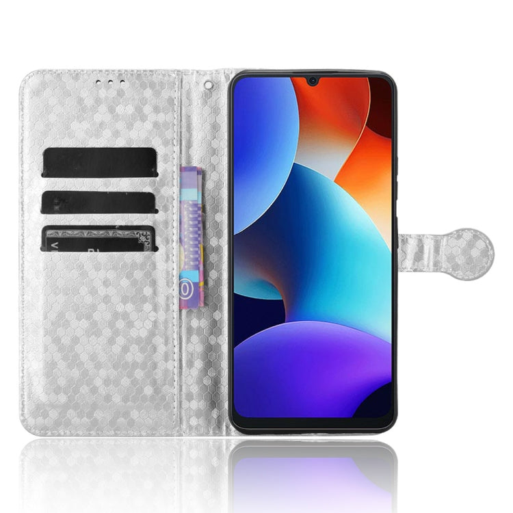 For Blackview Oscal Modern 8 / Color 8 Honeycomb Dot Texture Leather Phone Case(Silver) - More Brand by PMC TechLife | Online Shopping South Africa | PMC TechLife | Buy Now Pay Later Mobicred