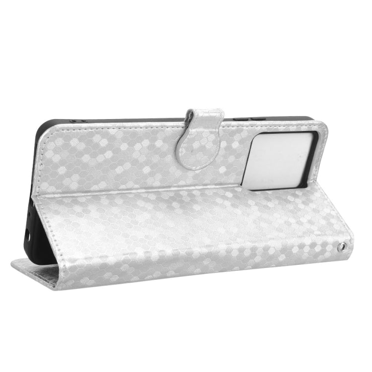 For Blackview Oscal Modern 8 / Color 8 Honeycomb Dot Texture Leather Phone Case(Silver) - More Brand by PMC TechLife | Online Shopping South Africa | PMC TechLife | Buy Now Pay Later Mobicred