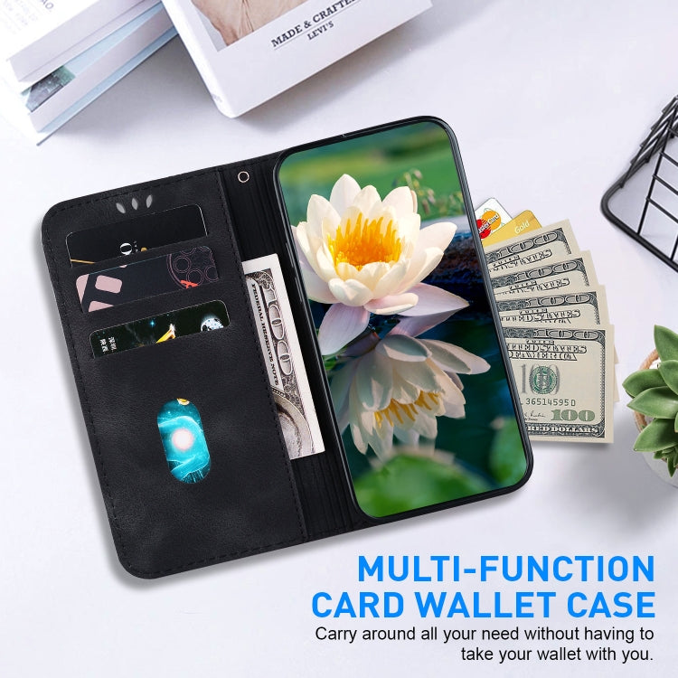 For Google Pixel 9 Pro Lotus Embossed Leather Phone Case(Black) - Google Cases by PMC TechLife | Online Shopping South Africa | PMC TechLife | Buy Now Pay Later Mobicred