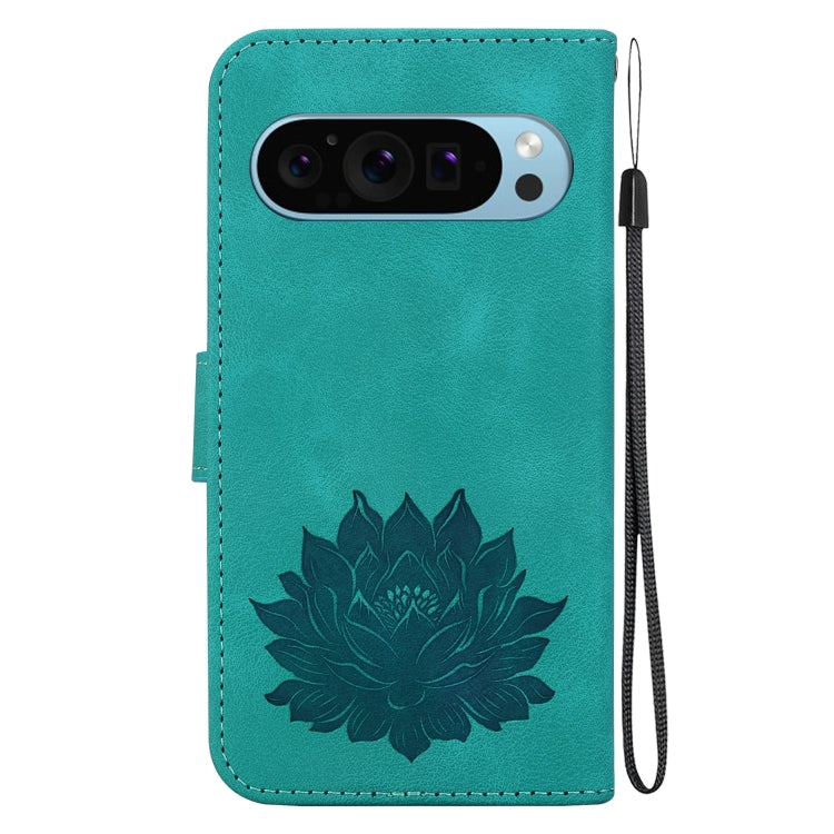For Google Pixel 9 Lotus Embossed Leather Phone Case(Green) - free shipping - PMC TechLife - Order now!
