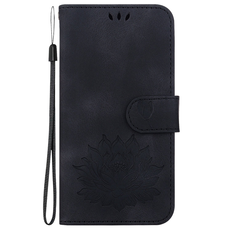 For Google Pixel 9 Lotus Embossed Leather Phone Case(Black) - Google Cases by PMC TechLife | Online Shopping South Africa | PMC TechLife | Buy Now Pay Later Mobicred