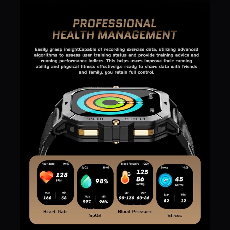 LEMFO C28 2.02 inch Sport Smart Watch, Support Bluetooth Call / Sleep / Blood Oxygen / Heart Rate / Blood Pressure Health Monitor(Black) - free shipping - PMC TechLife - Order now!