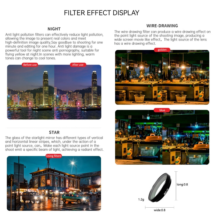 For Insta360 GO 3S JUNESTAR Camera Lens Filter, Filter:6 in 1 Adjustable - free shipping - PMC TechLife - Order now!