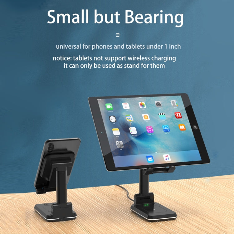 T6 2 in 1 Portable Folding Stand Wireless Charging, Style:Double Charge(Black) - Wireless Charger by PMC Jewellery | Online Shopping South Africa | PMC Jewellery | Buy Now Pay Later Mobicred