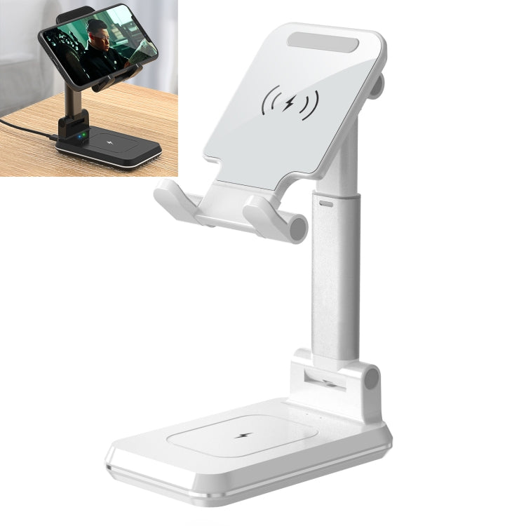 T6 2 in 1 Portable Folding Stand Wireless Charging, Style:Double Charge(White) - Wireless Charger by PMC Jewellery | Online Shopping South Africa | PMC Jewellery | Buy Now Pay Later Mobicred