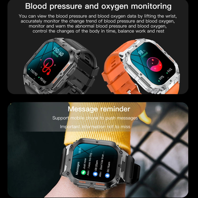 LEMFO K61 Pro 1.96 inch BT5.0 Sport Smart Watch, Support Bluetooth Call / Sleep / Blood Oxygen / Heart Rate / Blood Pressure Health Monitor(Black) - Smart Watches by LEMFO | Online Shopping South Africa | PMC TechLife | Buy Now Pay Later Mobicred