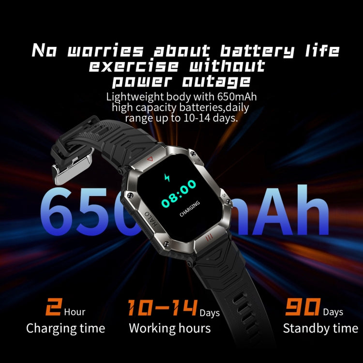 KR80 2.0 inch BT5.1 IP67 Sport Smart Watch, Support Bluetooth Call / Sleep / Blood Oxygen / Heart Rate / Blood Pressure Health Monitor(White+Orange) - Smart Watches by PMC TechLife | Online Shopping South Africa | PMC TechLife | Buy Now Pay Later Mobicred