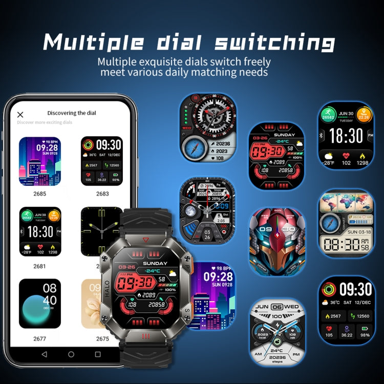 KR80 2.0 inch BT5.1 IP67 Sport Smart Watch, Support Bluetooth Call / Sleep / Blood Oxygen / Heart Rate / Blood Pressure Health Monitor(Black+Orange) - Smart Watches by PMC TechLife | Online Shopping South Africa | PMC TechLife | Buy Now Pay Later Mobicred