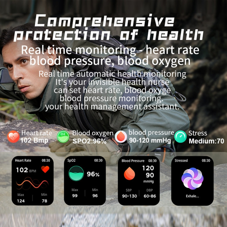 KR80 2.0 inch BT5.1 IP67 Sport Smart Watch, Support Bluetooth Call / Sleep / Blood Oxygen / Heart Rate / Blood Pressure Health Monitor(White+Orange) - Smart Watches by PMC TechLife | Online Shopping South Africa | PMC TechLife | Buy Now Pay Later Mobicred