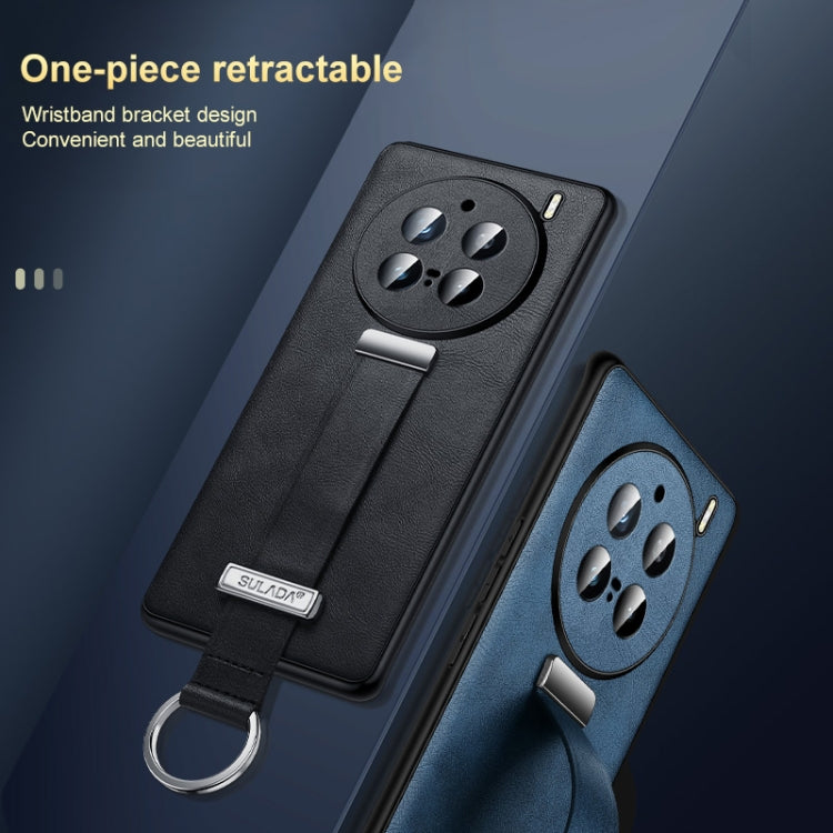 For vivo X100 SULADA PC + Leather Texture Skin Feel Shockproof Phone Case(Blue) - free shipping - PMC Jewellery - Order now!