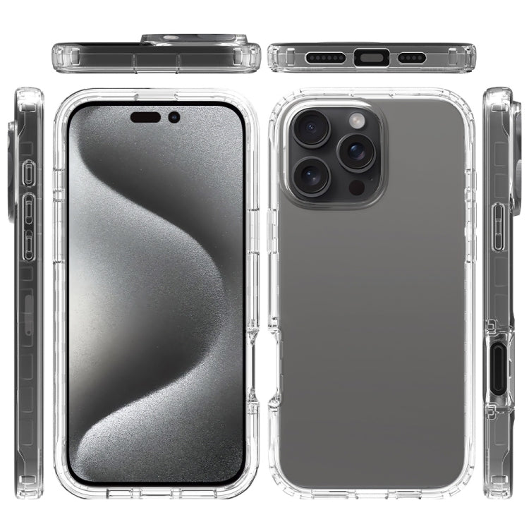 For iPhone 16 Pro Max Clear TPU Hybrid PC Shockproof Phone Case(Transparent) - iPhone 16 Pro Max Cases by PMC TechLife | Online Shopping South Africa | PMC TechLife | Buy Now Pay Later Mobicred