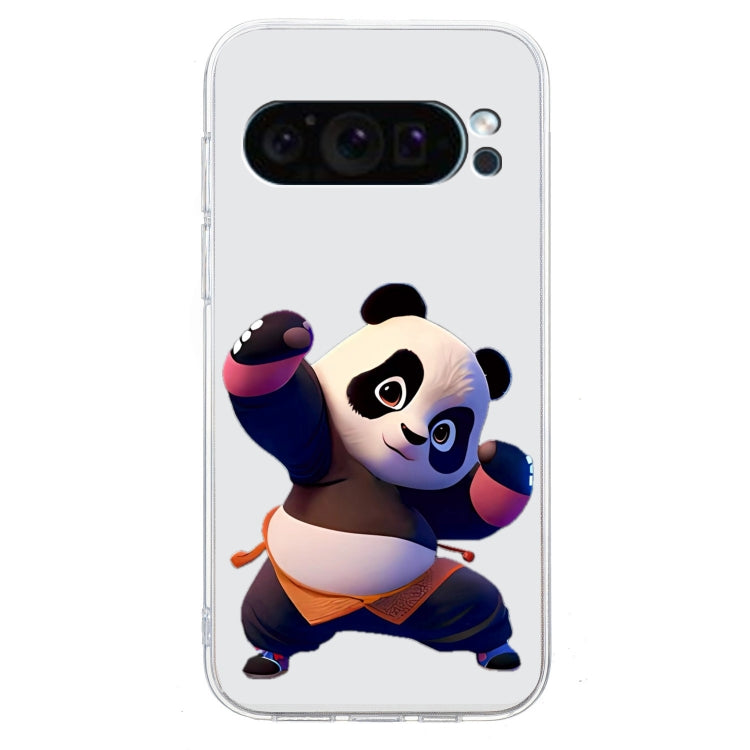 For Google Pixel 9 Colored Drawing Pattern Transparent TPU Phone Case(Panda) - Google Cases by PMC TechLife | Online Shopping South Africa | PMC TechLife | Buy Now Pay Later Mobicred