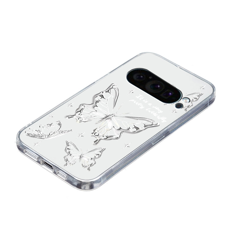 For Google Pixel 9 Colored Drawing Pattern Transparent TPU Phone Case(Butterflies) - Google Cases by PMC TechLife | Online Shopping South Africa | PMC TechLife | Buy Now Pay Later Mobicred