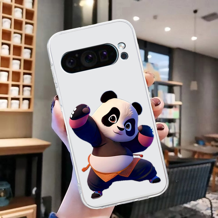 For Google Pixel 9 Pro Colored Drawing Pattern Transparent TPU Phone Case(Panda) - Google Cases by PMC TechLife | Online Shopping South Africa | PMC TechLife | Buy Now Pay Later Mobicred