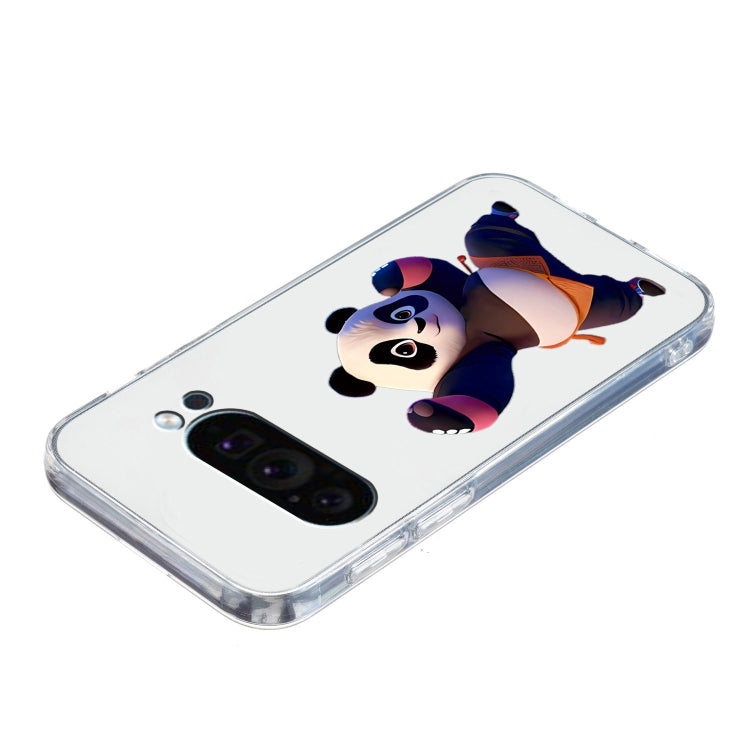 For Google Pixel 9 Pro Colored Drawing Pattern Transparent TPU Phone Case(Panda) - Google Cases by PMC TechLife | Online Shopping South Africa | PMC TechLife | Buy Now Pay Later Mobicred