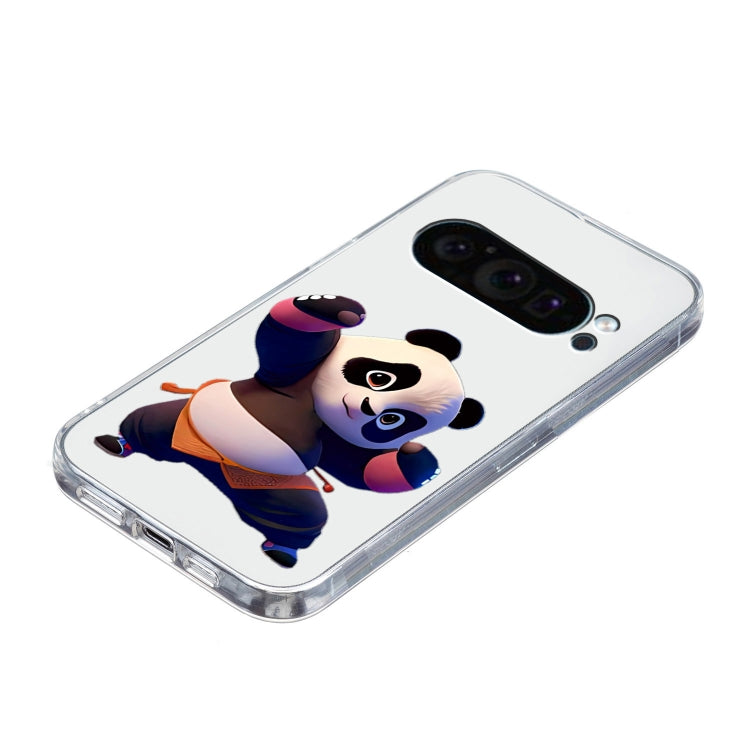 For Google Pixel 9 Pro Colored Drawing Pattern Transparent TPU Phone Case(Panda) - Google Cases by PMC TechLife | Online Shopping South Africa | PMC TechLife | Buy Now Pay Later Mobicred