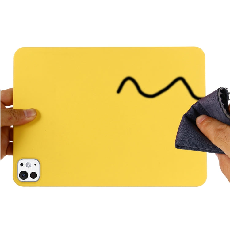 For iPad Pro 13 2024 Pure Color Liquid Silicone Shockproof Tablet Case(Yellow) - iPad Pro 13 2024 Cases by PMC TechLife | Online Shopping South Africa | PMC TechLife | Buy Now Pay Later Mobicred