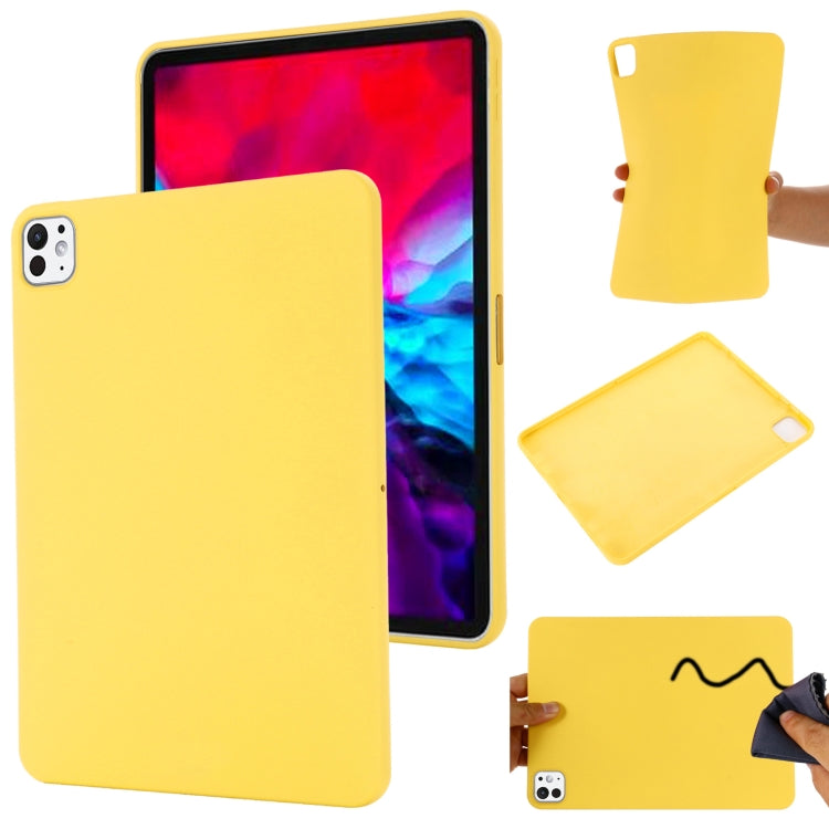 For iPad Pro 11 2024 Pure Color Liquid Silicone Shockproof Tablet Case(Yellow) - iPad Pro 11 2024 Cases by PMC TechLife | Online Shopping South Africa | PMC TechLife | Buy Now Pay Later Mobicred