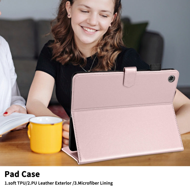 For Lenovo Tab M10 Plus 10.6 3rd Gen Rhombus Lattice Leather Smart Tablet Case(Rose Gold) - Lenovo by PMC TechLife | Online Shopping South Africa | PMC TechLife | Buy Now Pay Later Mobicred