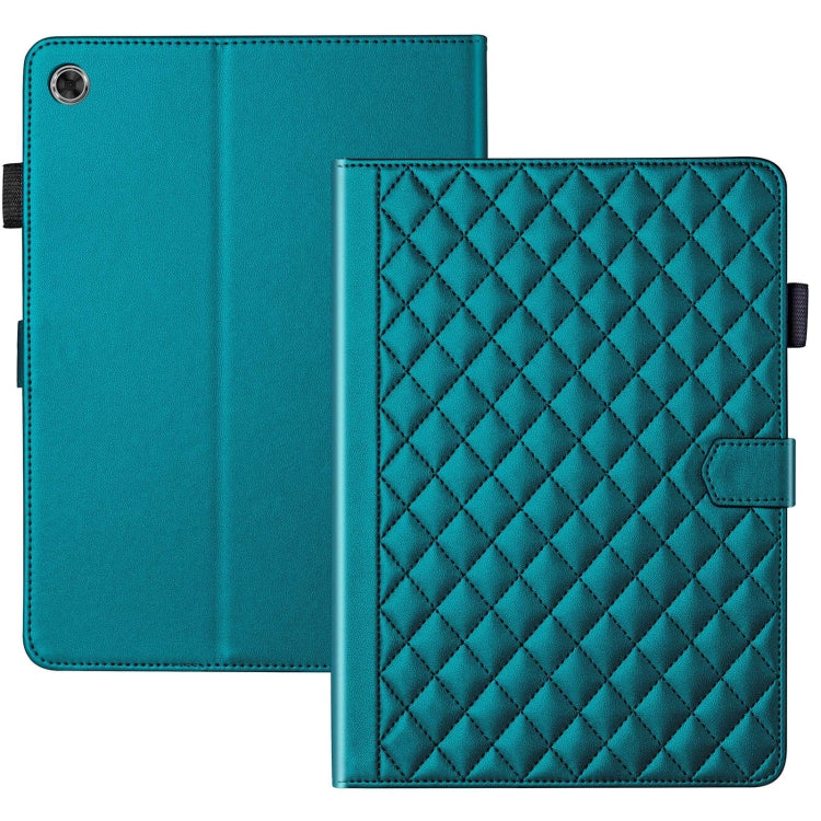 For Lenovo Tab M10 Plus 10.6 3rd Gen Rhombus Lattice Leather Smart Tablet Case(Dark Green) - Lenovo by PMC TechLife | Online Shopping South Africa | PMC TechLife | Buy Now Pay Later Mobicred