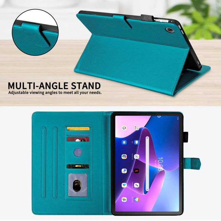 For Lenovo Tab M10 Plus 10.6 3rd Gen Rhombus Lattice Leather Smart Tablet Case(Dark Green) - Lenovo by PMC TechLife | Online Shopping South Africa | PMC TechLife | Buy Now Pay Later Mobicred
