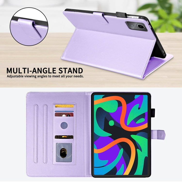 For Lenovo Tab M11 / Xiaoxin Pad 11 2024 Rhombus Lattice Leather Tablet Case(Purple) - Lenovo by PMC Jewellery | Online Shopping South Africa | PMC Jewellery | Buy Now Pay Later Mobicred