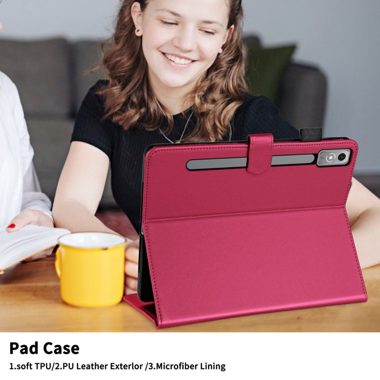 For Lenovo Xiaoxin Pad Pro 12.7 2023 Rhombus Lattice Leather Tablet Case(Red) - Lenovo by PMC TechLife | Online Shopping South Africa | PMC TechLife | Buy Now Pay Later Mobicred