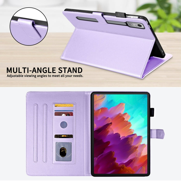 For Lenovo Xiaoxin Pad Pro 12.7 2023 Rhombus Lattice Leather Tablet Case(Purple) - Lenovo by PMC TechLife | Online Shopping South Africa | PMC TechLife | Buy Now Pay Later Mobicred
