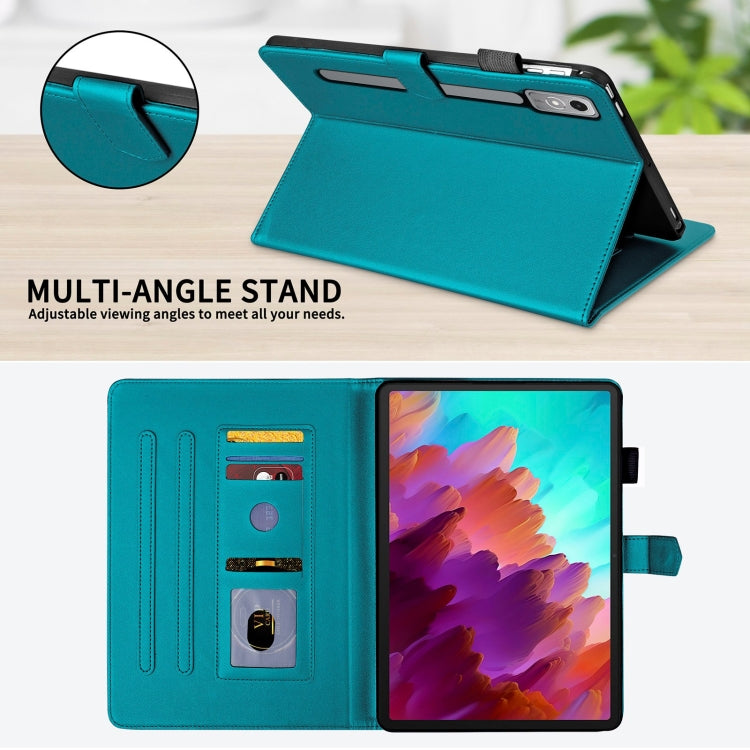For Lenovo Xiaoxin Pad Pro 12.7 2023 Rhombus Lattice Leather Tablet Case(Dark Green) - Lenovo by PMC TechLife | Online Shopping South Africa | PMC TechLife | Buy Now Pay Later Mobicred
