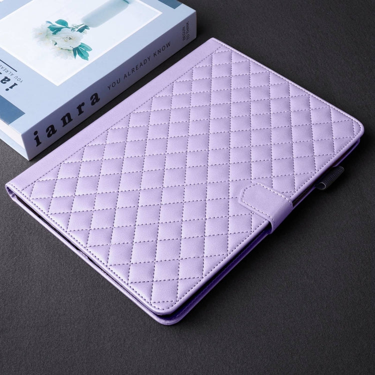 For Lenovo Xiaoxin Pad Pro 11.5 2023 Rhombus Lattice Leather Tablet Case(Purple) - Lenovo by PMC TechLife | Online Shopping South Africa | PMC TechLife | Buy Now Pay Later Mobicred