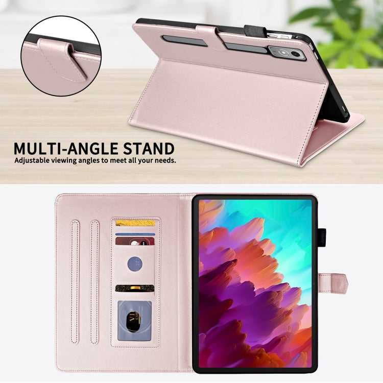For Lenovo Tab P11 Gen 2 Rhombus Lattice Leather Tablet Case(Rose Gold) - Lenovo by PMC TechLife | Online Shopping South Africa | PMC TechLife | Buy Now Pay Later Mobicred