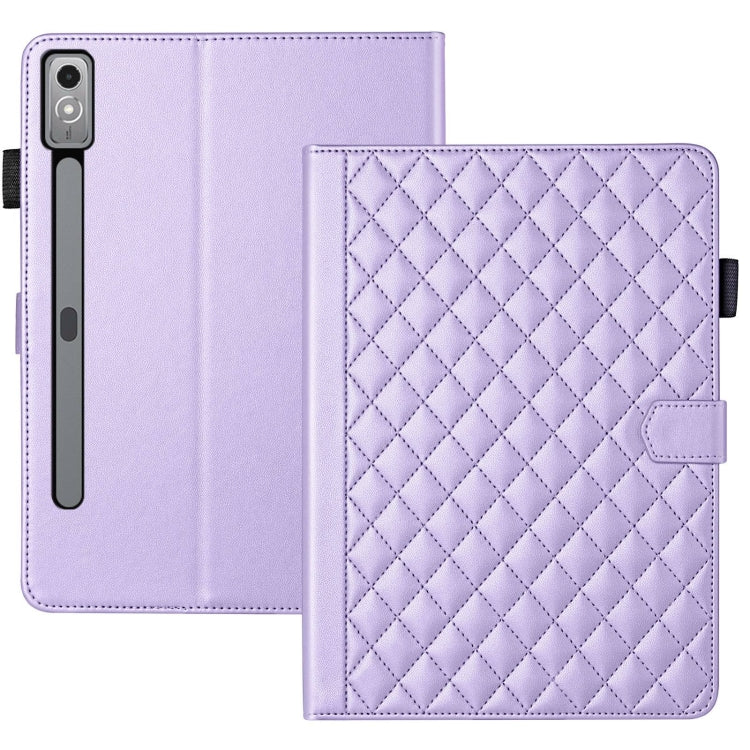 For Lenovo Tab P11 Gen 2 Rhombus Lattice Leather Tablet Case(Purple) - Lenovo by PMC TechLife | Online Shopping South Africa | PMC TechLife | Buy Now Pay Later Mobicred