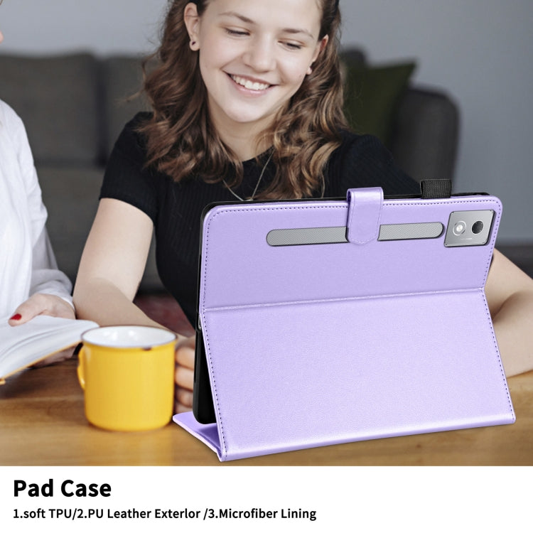 For Lenovo Xiaoxin Pad Pro 12.7 2025 Rhombus Lattice Leather Tablet Case(Purple) - Lenovo by PMC TechLife | Online Shopping South Africa | PMC TechLife | Buy Now Pay Later Mobicred