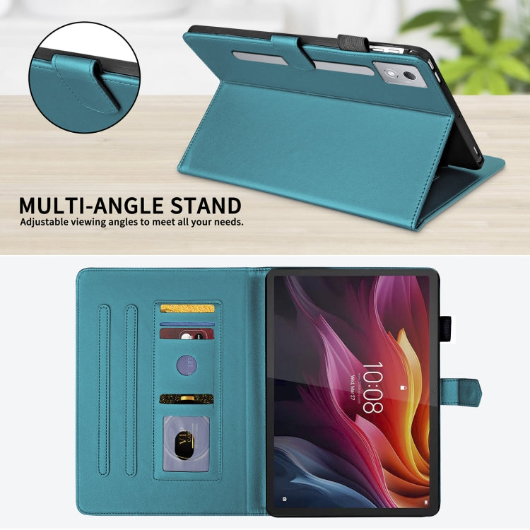 For Lenovo Xiaoxin Pad Pro 12.7 2025 Rhombus Lattice Leather Tablet Case(Dark Green) - Lenovo by PMC TechLife | Online Shopping South Africa | PMC TechLife | Buy Now Pay Later Mobicred