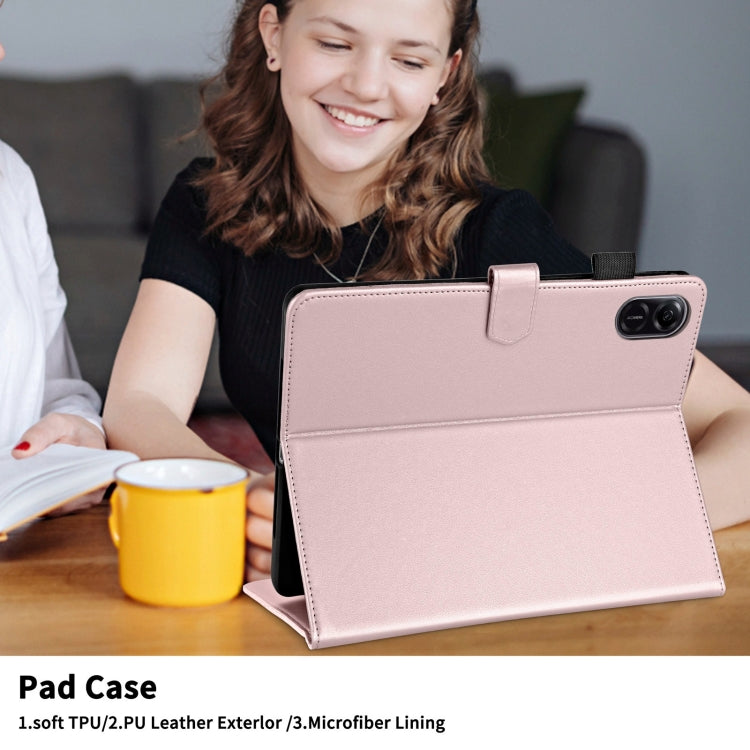 For Honor Pad X9 / X8 Pro Rhombus Lattice Leather Tablet Case(Rose Gold) - Honor by PMC TechLife | Online Shopping South Africa | PMC TechLife | Buy Now Pay Later Mobicred