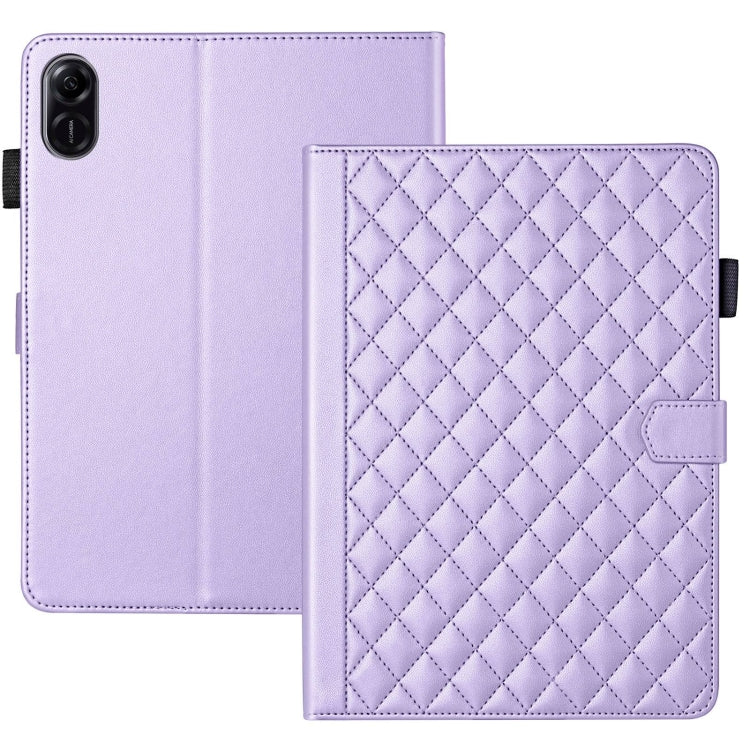 For Honor Pad X9 / X8 Pro Rhombus Lattice Leather Tablet Case(Purple) - Honor by PMC TechLife | Online Shopping South Africa | PMC TechLife | Buy Now Pay Later Mobicred